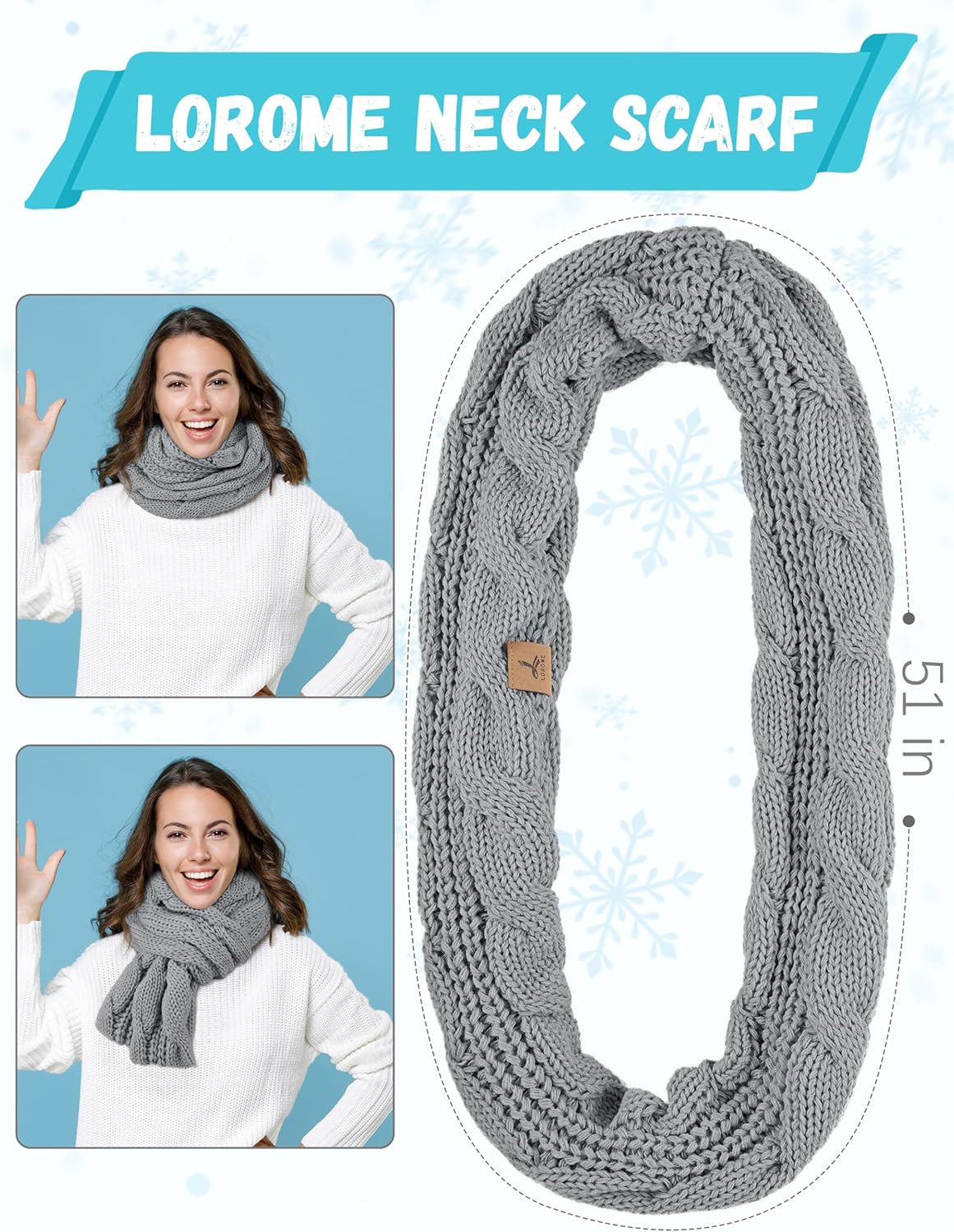 Winter Hat Scarf Gloves and Ear Warmer, Warm Knit Beanie Hat Touch Screen Gloves Set Winter Gifts Neck Scarves for Women