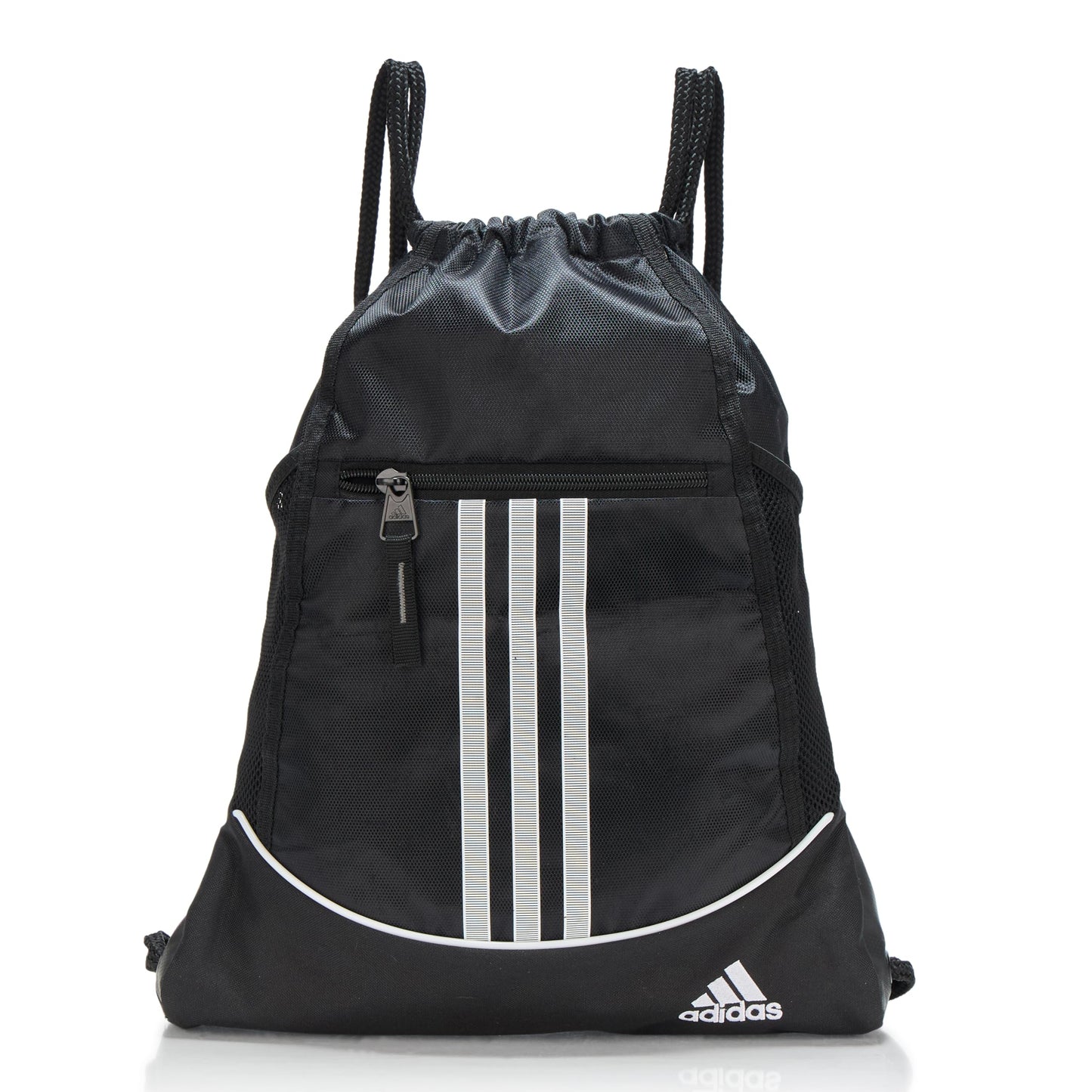 adidas Alliance Sackpack, Drawstring Backpack, Lightweight Small Gym Bag for Women and Men, Black, One Size