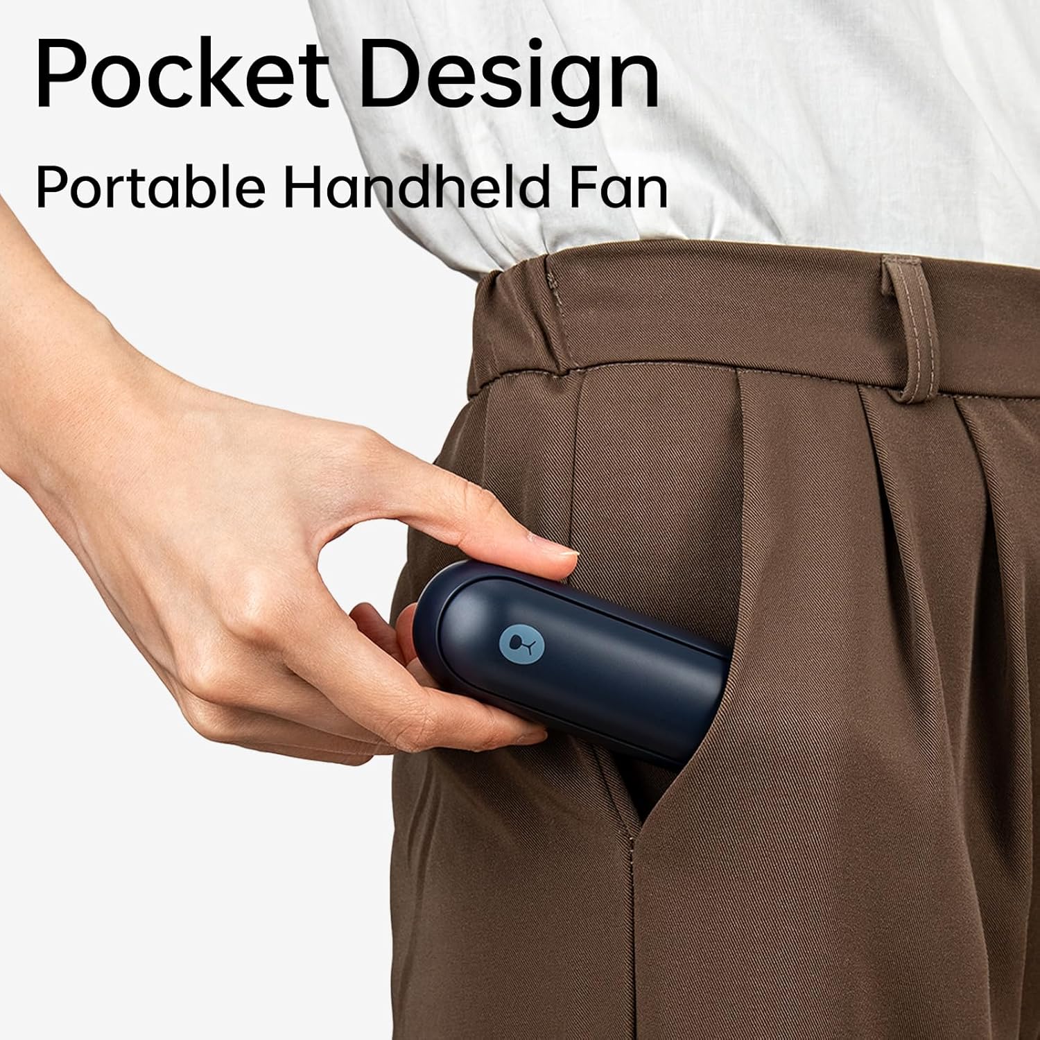 JISULIFE Portable Handheld Fan, Mini 3 In 1 with Rechargeable Battery, Personal Pocket Fan for Travel, Outdoor, USB Power Bank, Flashlight, Essential Ideal Gifts for Men/Women/Family/Friends - Blue