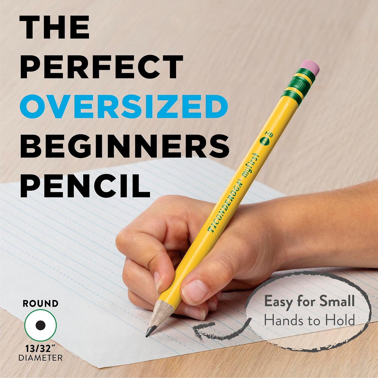 Ticonderoga® Beginners' Elementary Pencils, With Eraser, #2 Lead, Yellow Barrel, Pack Of 12
