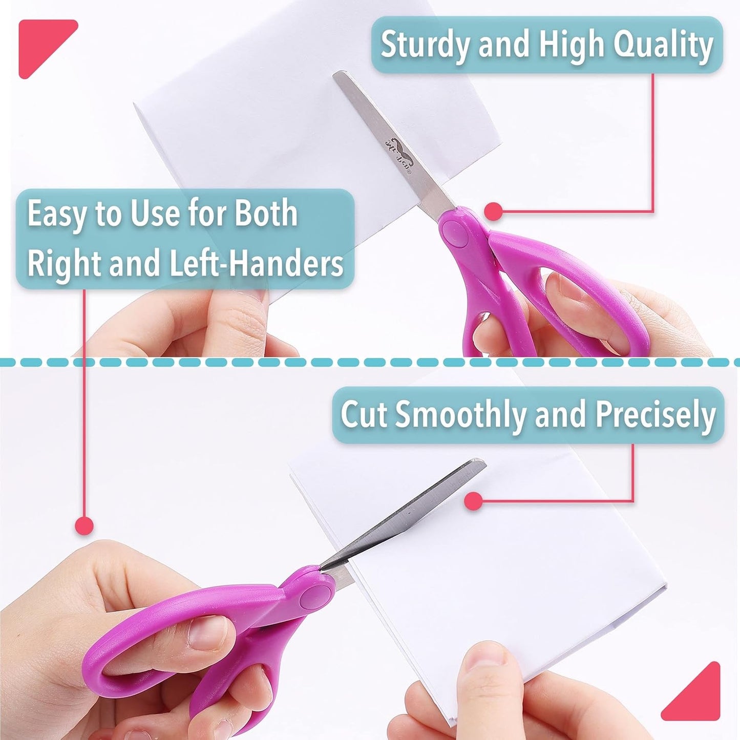 Mr. Pen Kids Scissors - 6 Pack, 5 Inch, Colored Toddler Safety Scissors for Kids, School & Preschool