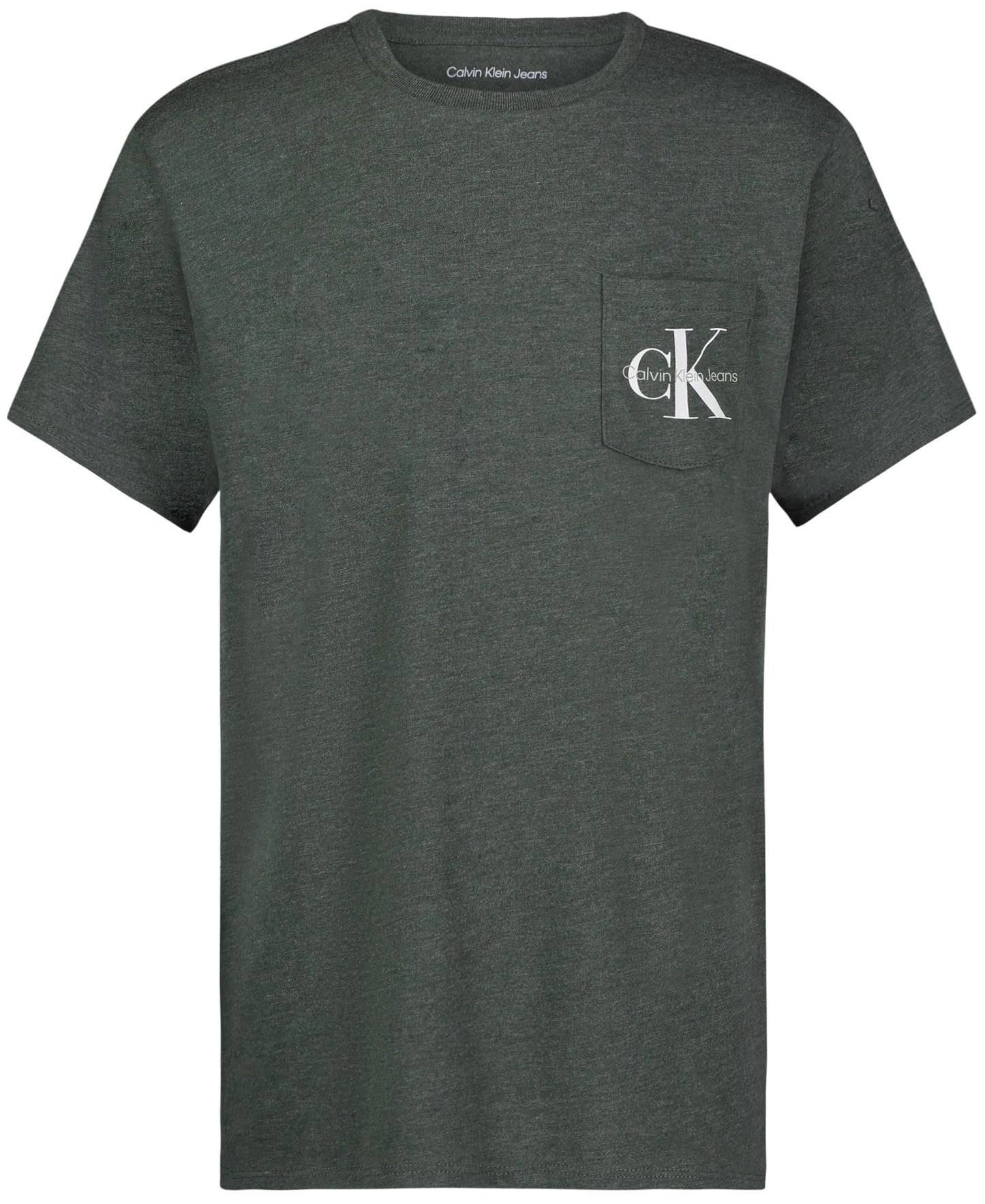 Calvin Klein Boys' Short Sleeve Pocket Logo Crew Neck T-Shirt, Soft, Comfortable, Relaxed Fit