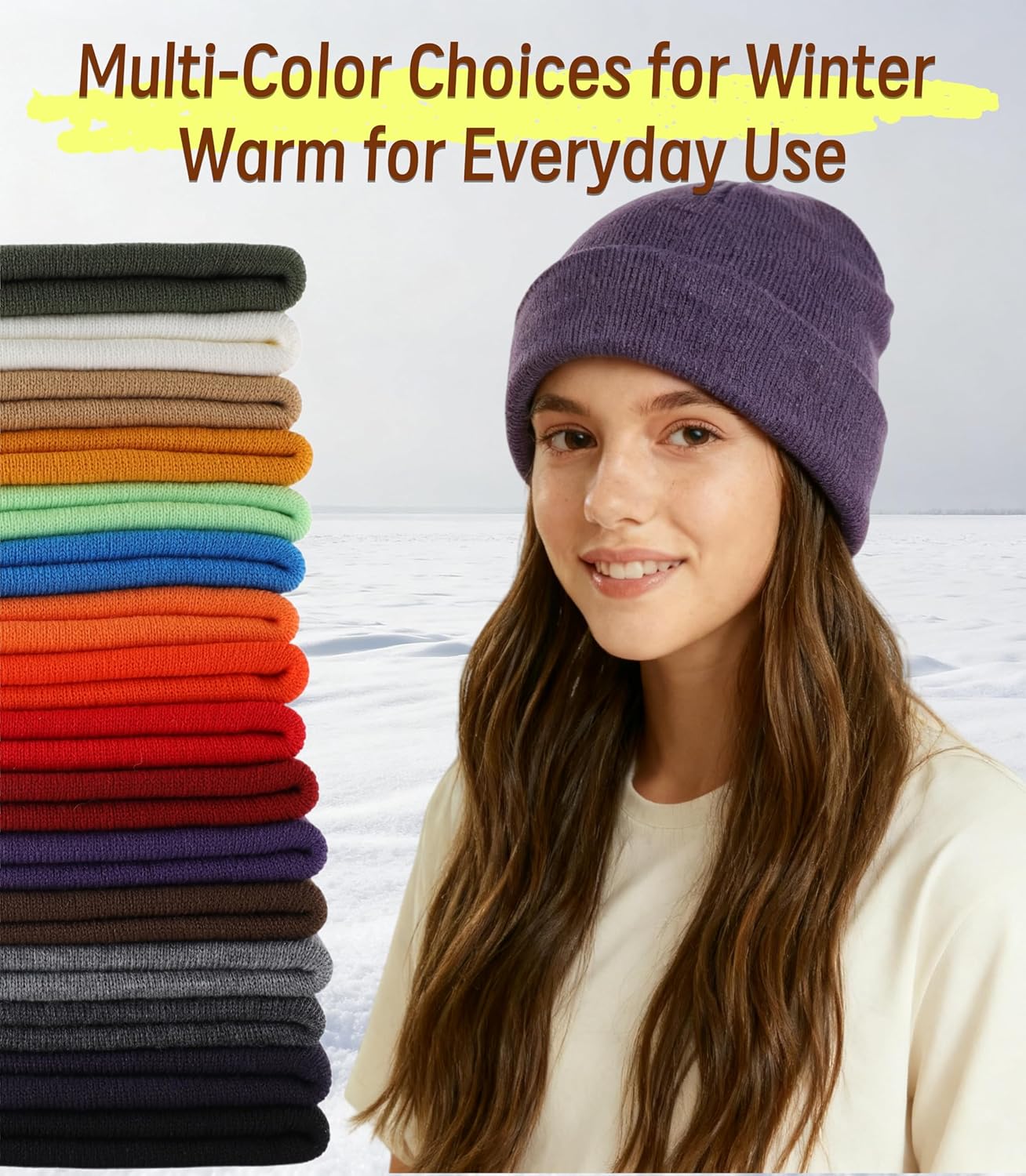 Home Prefer Mens Beanies Cuffed Knitted Winter Hat Watch Skull Cap Warm Beanie Hat for Men Women Unisex Gifts