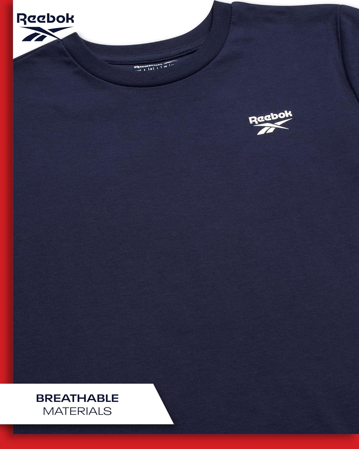 Reebok Boys Shirts - 2 Pack Short Sleeve Logo Cotton T Shirt for Boys - Summer Kids Clothes T-Shirts for School and Play