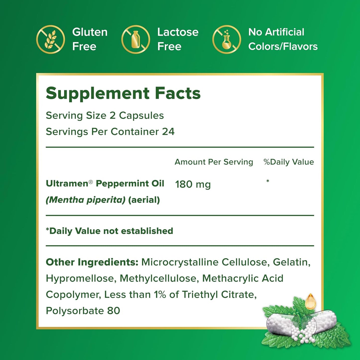 IBgard Gut Health Supplement, Peppermint Oil Capsules for Abdominal Comfort, 48 Capsules