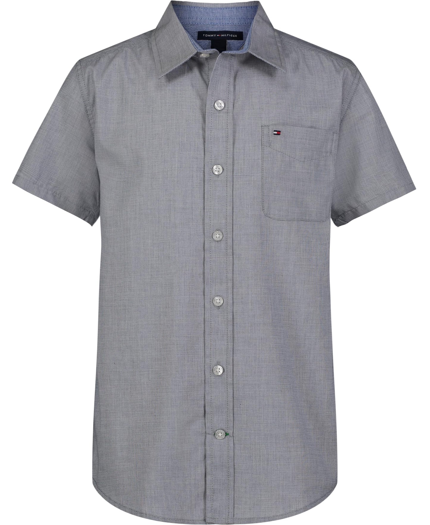 Tommy Hilfiger Boy's Short Sleeve Blue Skies Plaid Shirt (Big Kids)