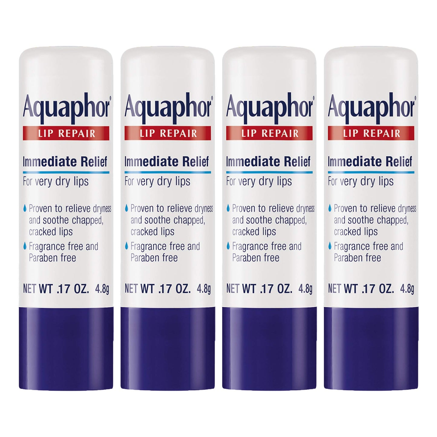 Aquaphor Lip Repair Stick, Moisturizing Lip Balm Pack, Relieves Dryness, 0.17 Oz Stick, Pack of 2