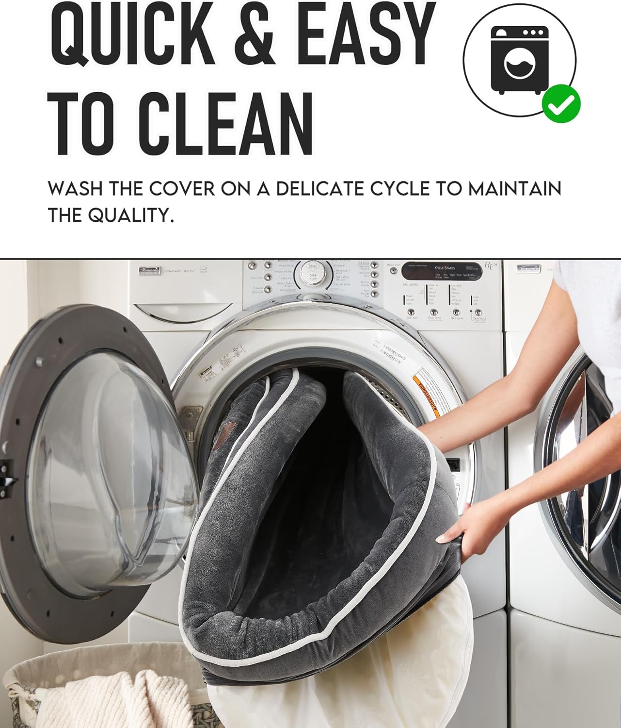 OhGeni Orthopedic Dog Bed Couch for Large Sized Pets with Egg Foam Support, Four-Sided Bolster Cushions, Soft Tear-Resistant Fabric, and Removable Machine Washable Plush Cover 35-Inch (Gray)