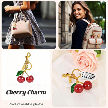 Cherry Bag Charm Purse Charms Keychain- Car Cherry Accessories Women Birthday Christmas Women Mothers Day Gifts