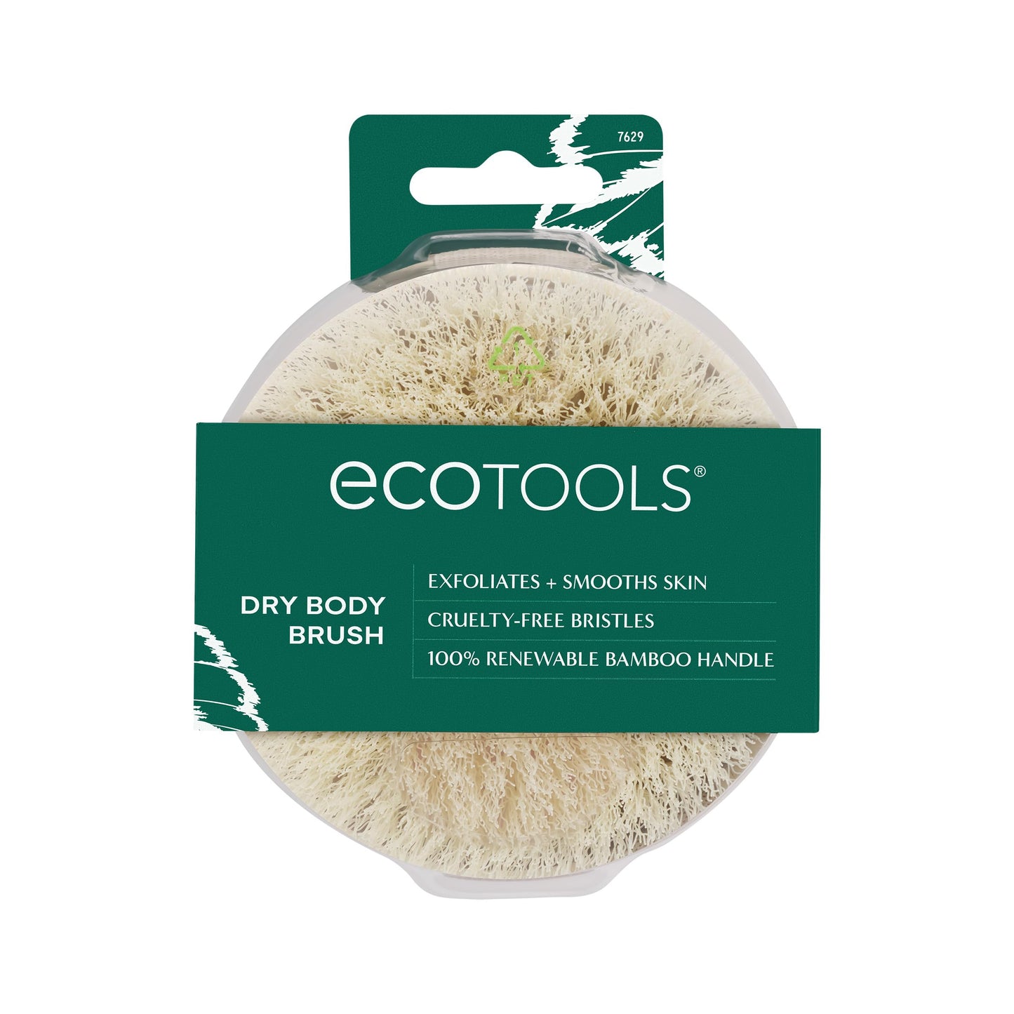 EcoTools Dry Body Brush, Cruelty-Free Bristles Exfoliate & Smooth Skin, Dry Brushing Removes Dry Skin, May Help Improve Circulation & Skin Tone, Eco-Friendly Skincare Tool, Vegan, 1 Count
