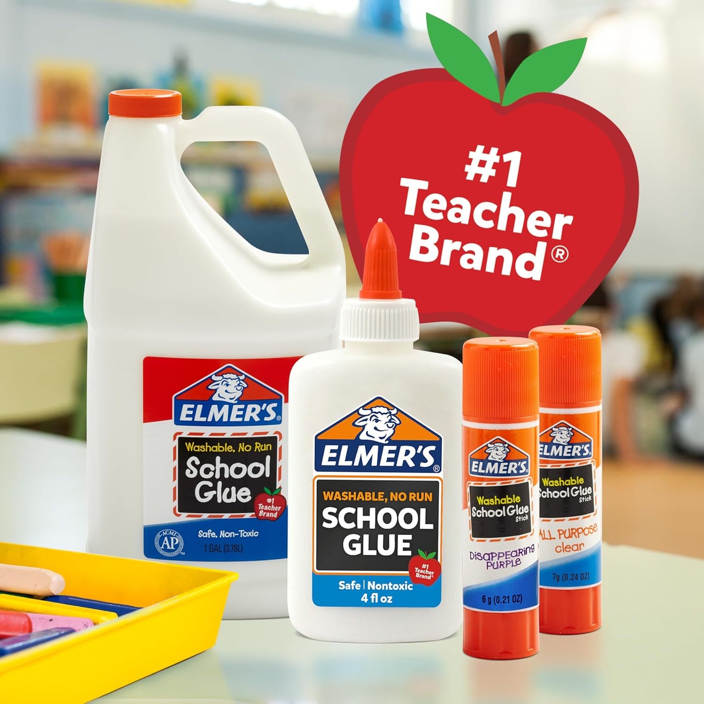 Elmer's Disappearing Purple School Glue Sticks Washable 6 Grams 12 Count