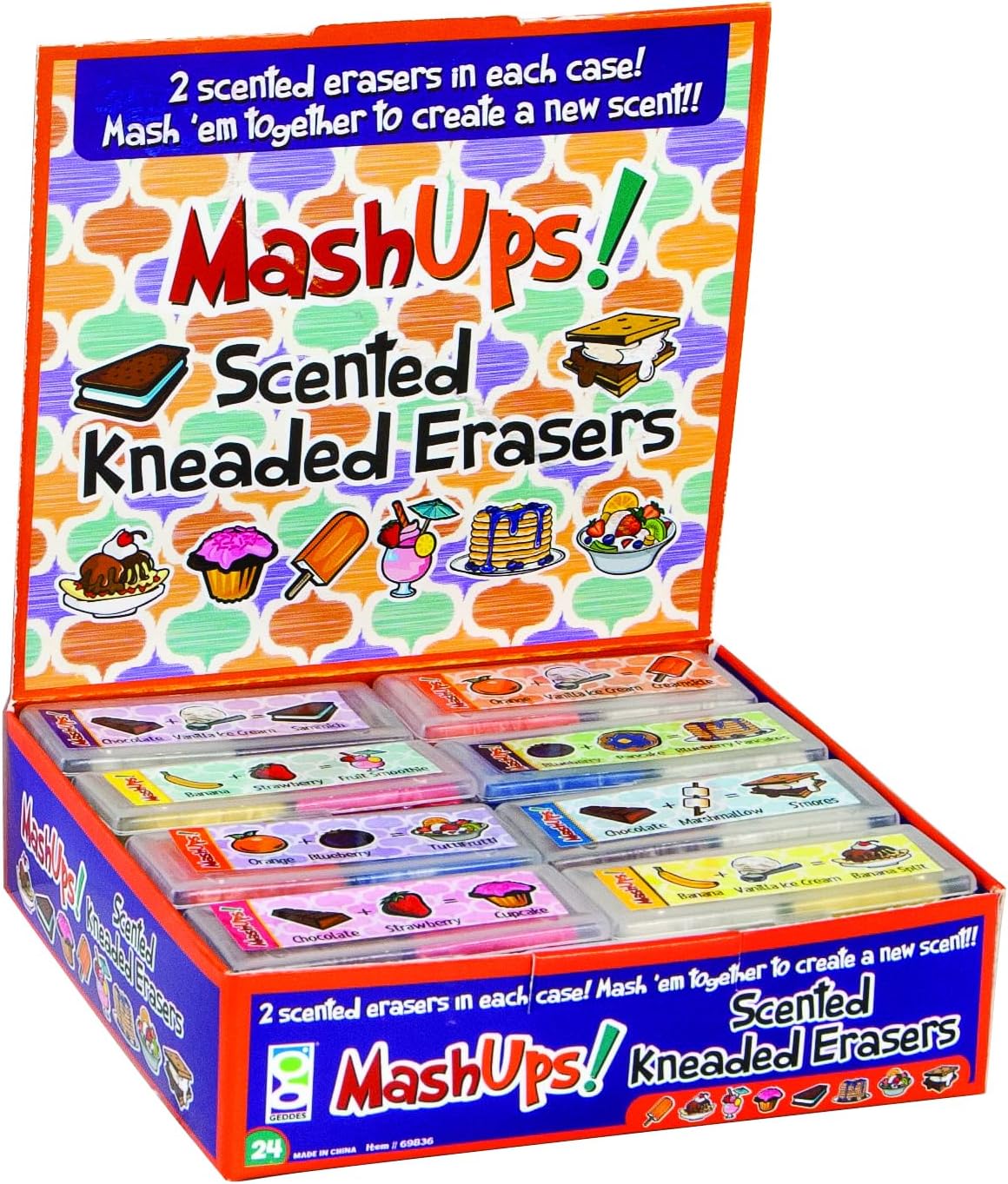 Raymond Geddes 69836 Mash Ups Scented Erasers For Kids (Pack of 24)