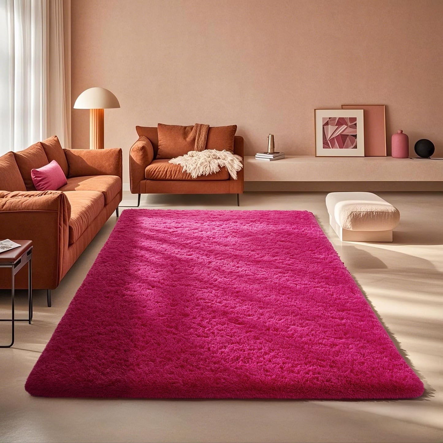 Ophanie Area Rugs for Bedroom Living Room, Grey Fluffy Fuzzy Shag Shaggy Soft Plush Carpet, 4x6 Indoor Floor Gray Rug for Kids Home Dorm Decor Aesthetic