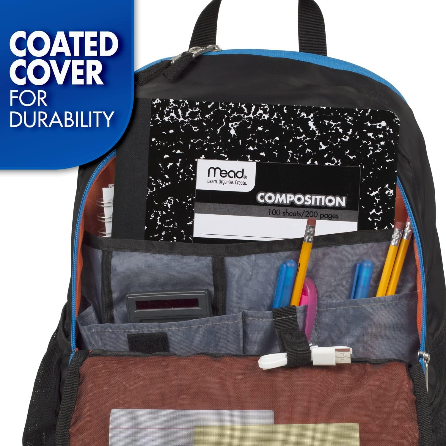 Mead Composition Notebook, 12 Pack, College Ruled Paper, 7-1/2" x 9-3/4", 100 Sheets per Comp Book, Black Marble (72938)