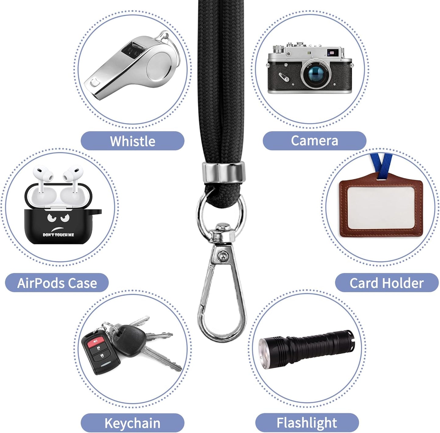 CACOE Cell Phone Lanyard 2 Pcs-1 Pcs Adjustable Neck Strap,1 Pcs Wrist Strap,2 Pcs Pads,Universal Crossbody,Multifuctional Compatible with Most Smartphones(Black)