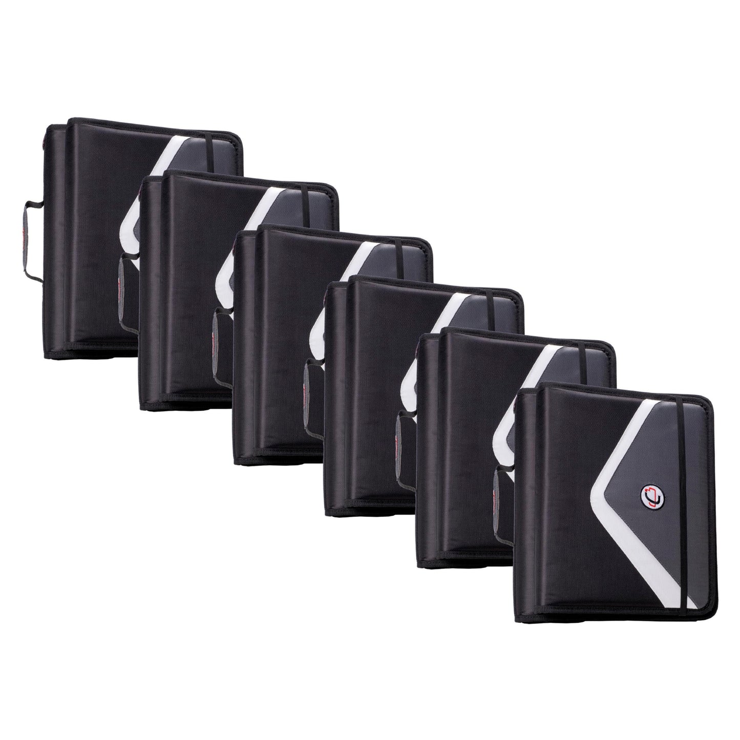 Case-It 2 Inch 3 D-Ring Zipper Binder with Padded Laptop Case Workstation, Shoulder Strap, LT-117, Black
