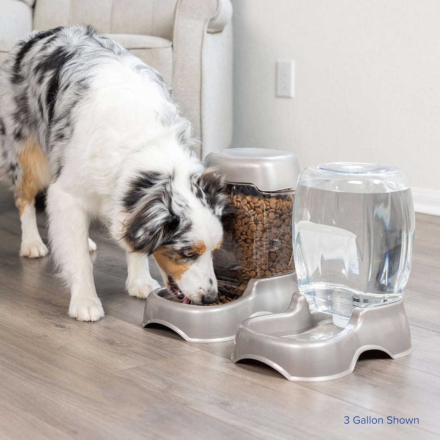 Petmate Pet Cafe Cat and Dog Water Dispenser - Water Bowl for Cats and Dogs, USA Made, 3 GAL, Pearl Tan