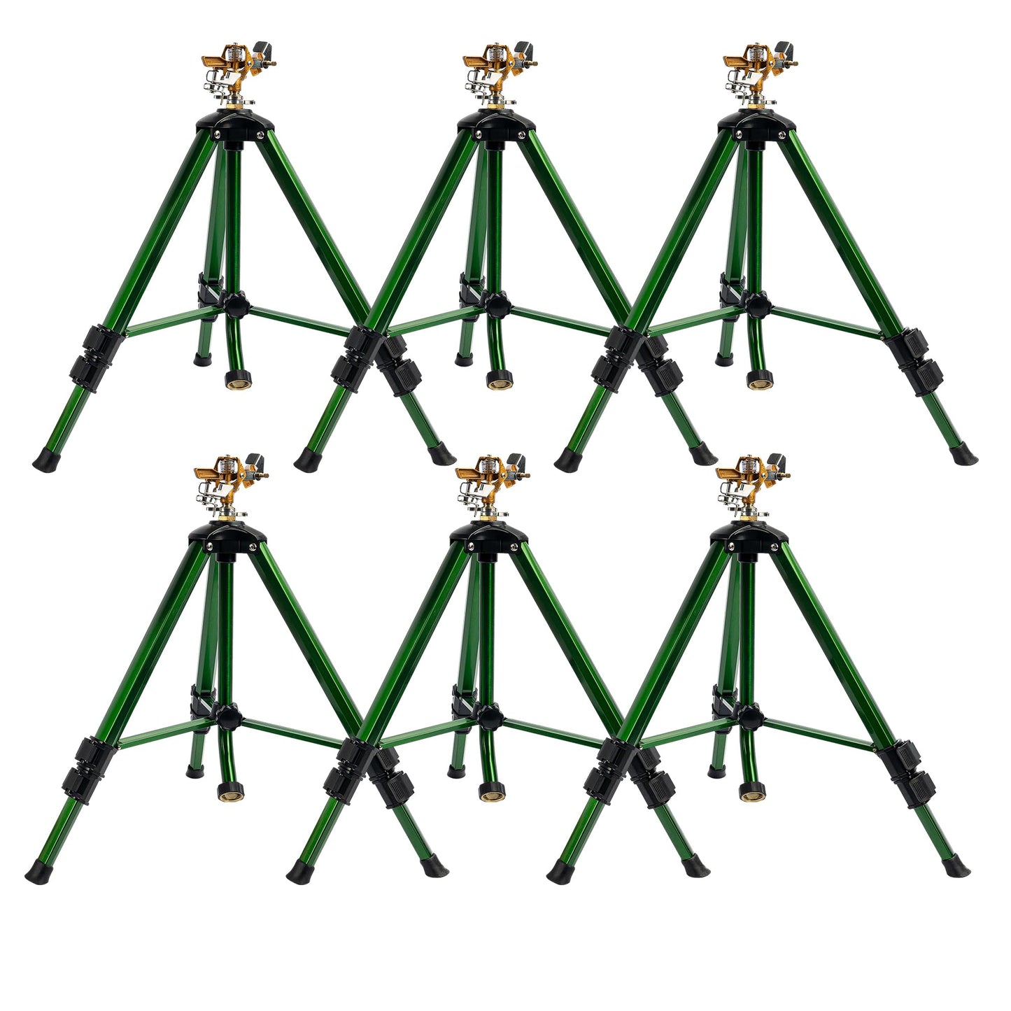 Hourleey 2 Pack Extra Tall Lawn Sprinklers, Heavy Duty Tripod Sprinklers with Brass Sprinkler Head, 360 Degree Large Area Coverage, 3/4 Inch Connector Sprinkler for Yard Lawn Garden