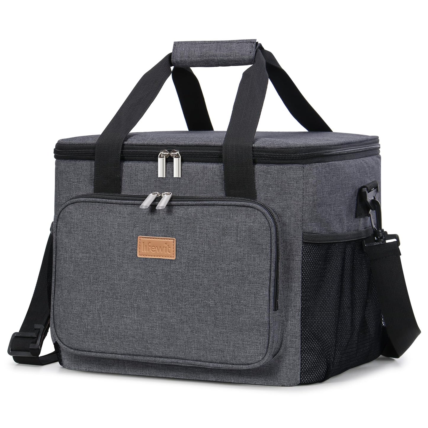 Lifewit Medium Lunch Bag Insulated Lunch Box Soft Cooler Cooling Tote for Adult Men Women, Black 12-Can (9L)