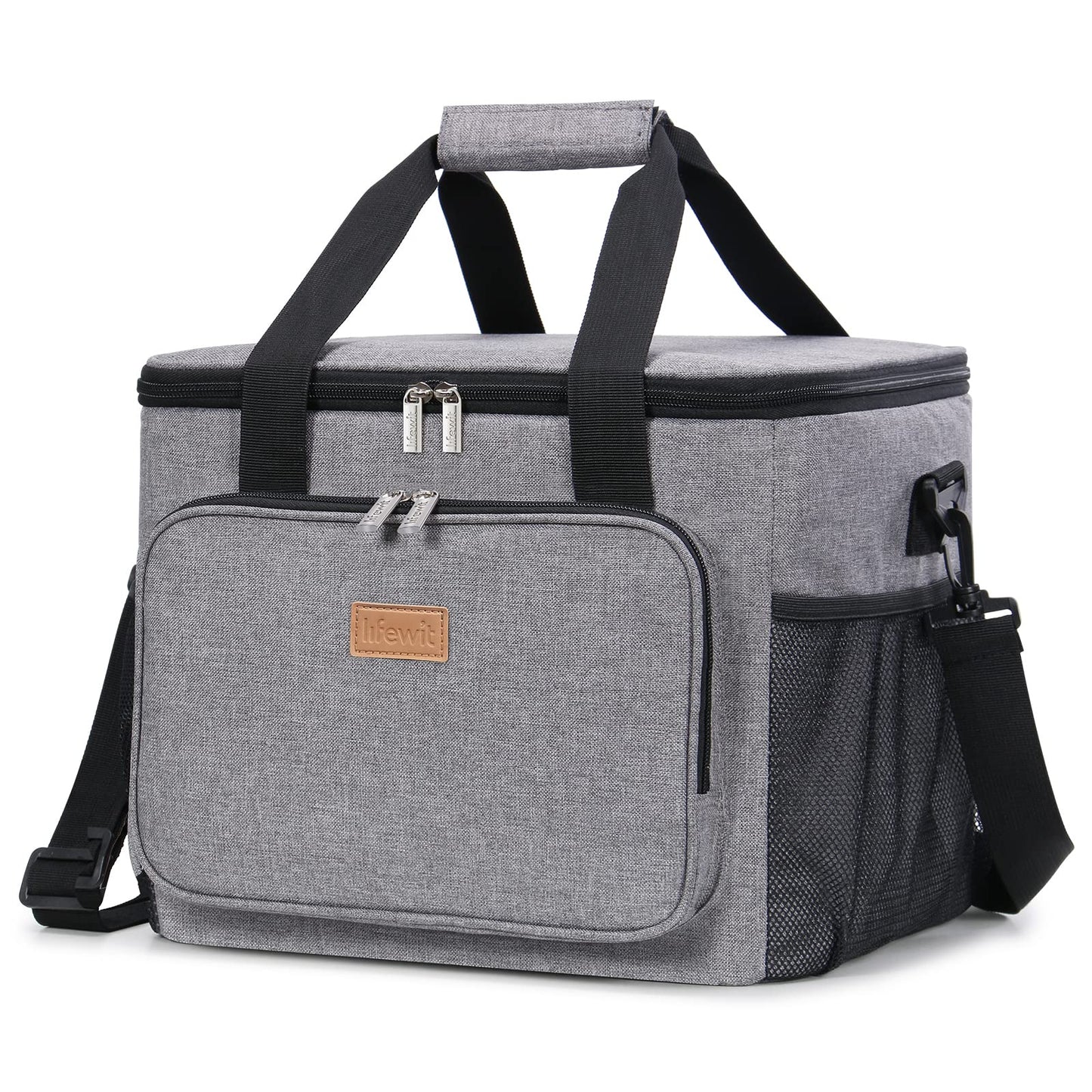 Lifewit Medium Lunch Bag Insulated Lunch Box Soft Cooler Cooling Tote for Adult Men Women, Black 12-Can (9L)