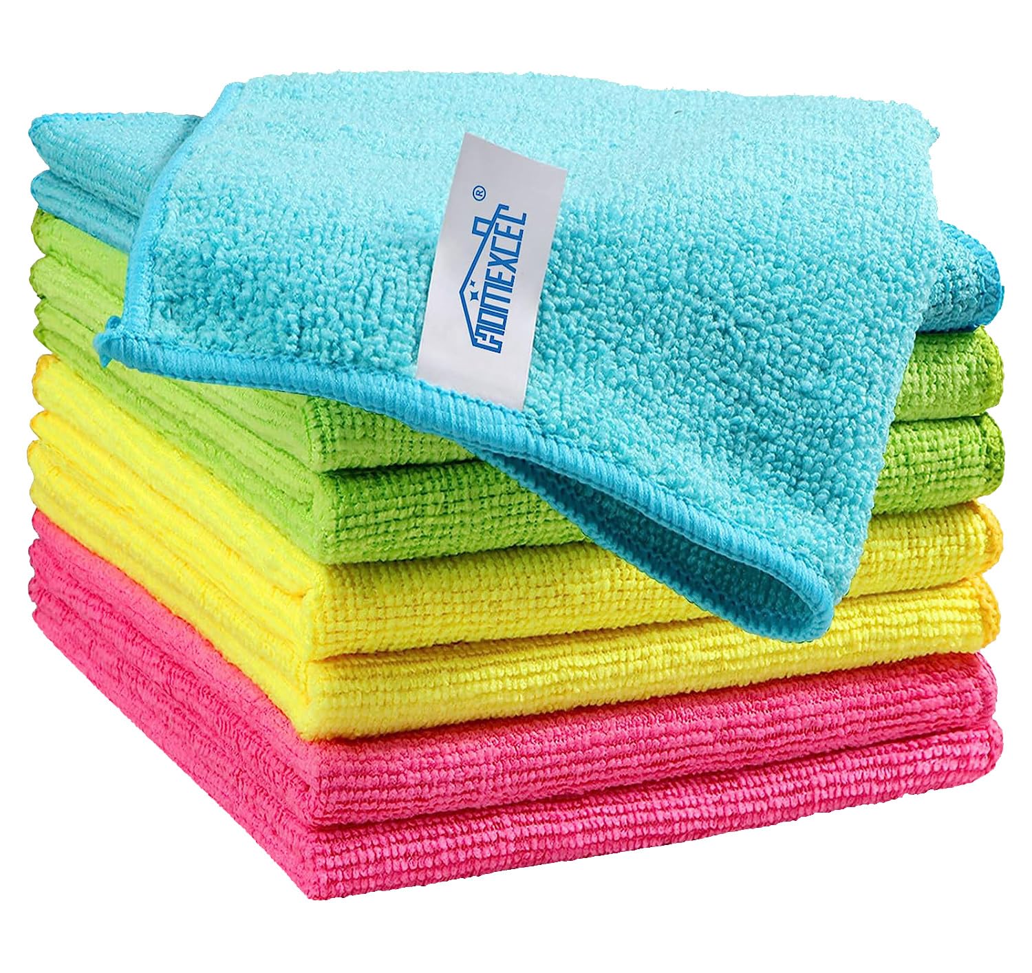 HOMEXCEL Microfiber Cleaning Cloth, Kitchen Towels 12 Pack, Lint Free, Scratch-Free, Highly Absorbent, Reusable Dish Towels for Kitchen and Household
