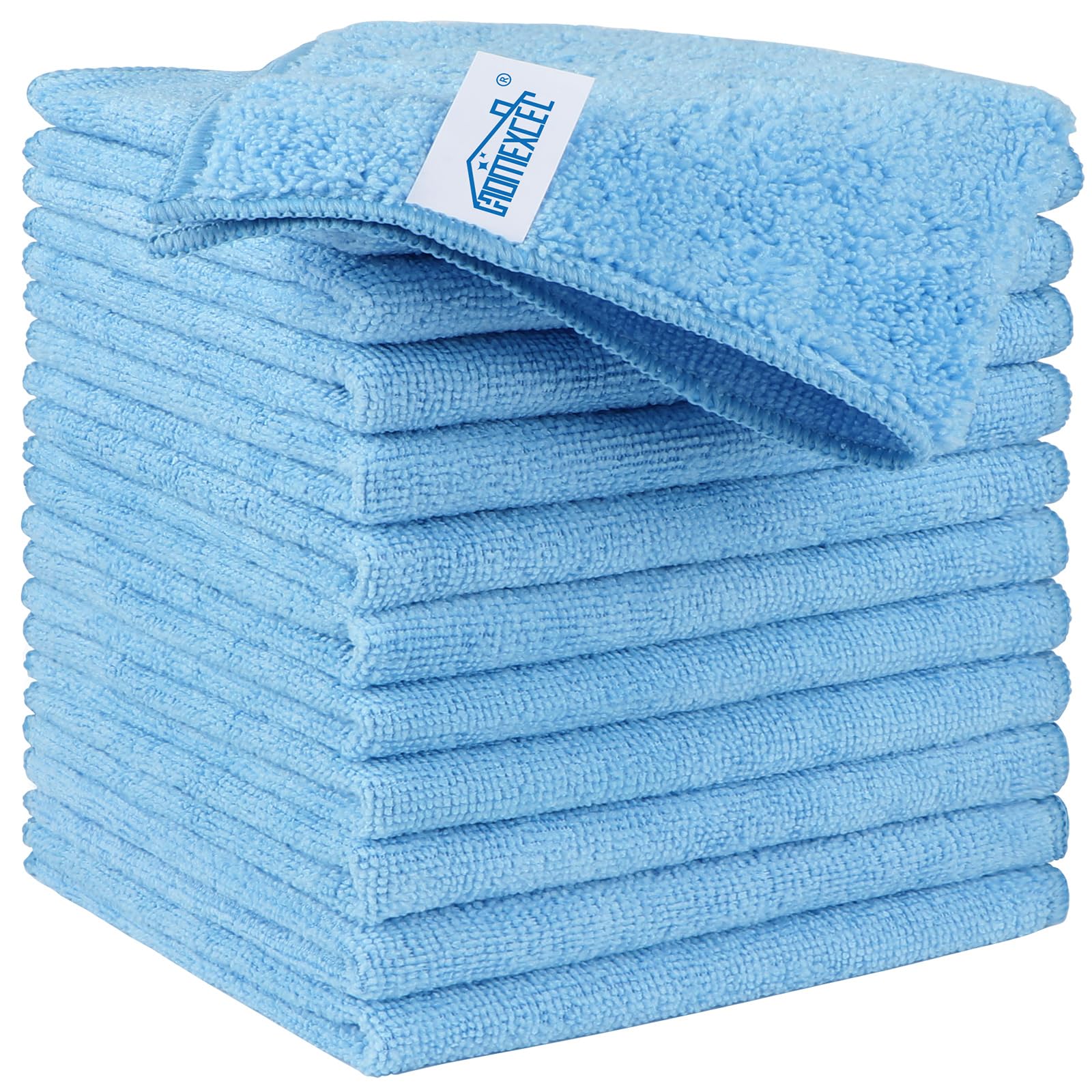 HOMEXCEL Microfiber Cleaning Cloth, Kitchen Towels 12 Pack, Lint Free, Scratch-Free, Highly Absorbent, Reusable Dish Towels for Kitchen and Household