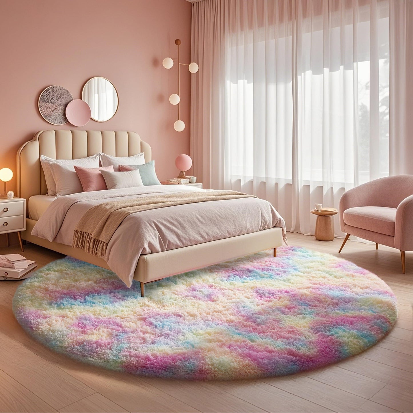 Ophanie Area Rugs for Bedroom Living Room, Grey Fluffy Fuzzy Shag Shaggy Soft Plush Carpet, 4x6 Indoor Floor Gray Rug for Kids Home Dorm Decor Aesthetic