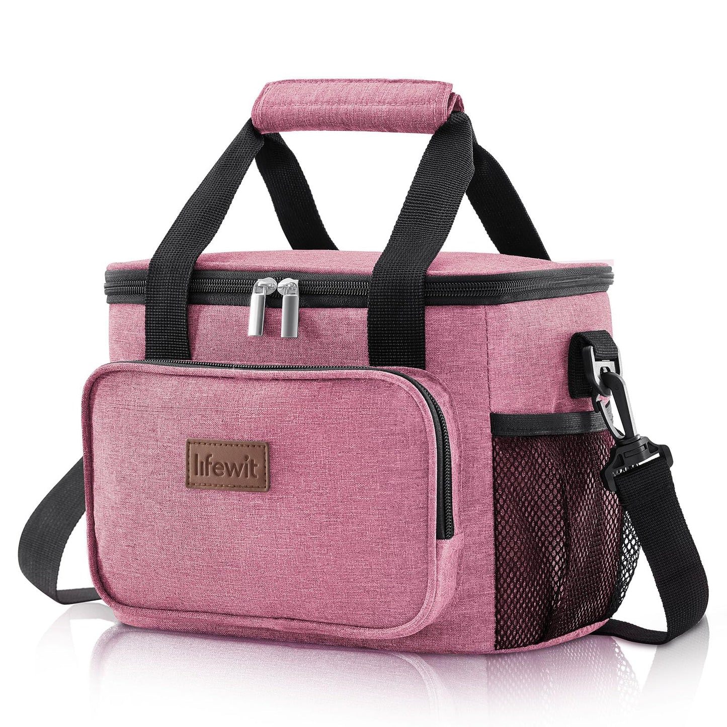 Lifewit Medium Lunch Bag Insulated Lunch Box Soft Cooler Cooling Tote for Adult Men Women, Black 12-Can (9L)