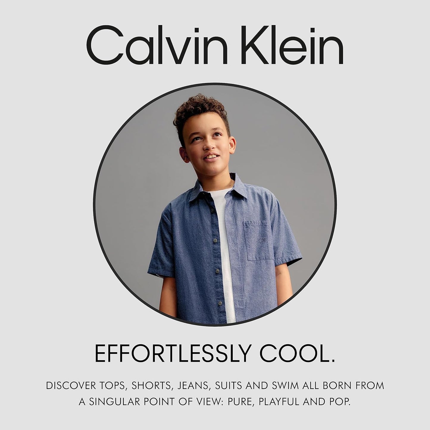 Calvin Klein Boys' Short Sleeve Pocket Logo Crew Neck T-Shirt, Soft, Comfortable, Relaxed Fit