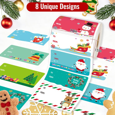 500 PCS Tags - Santa Claus Stickers, Self-Adhesive Cartoon Christmas Tags for Festival & Holiday Decor(New)