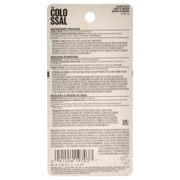 Maybelline Volum' Express Colossal Waterproof Mascara Makeup, Volumizing, Glam Black, 1 Count