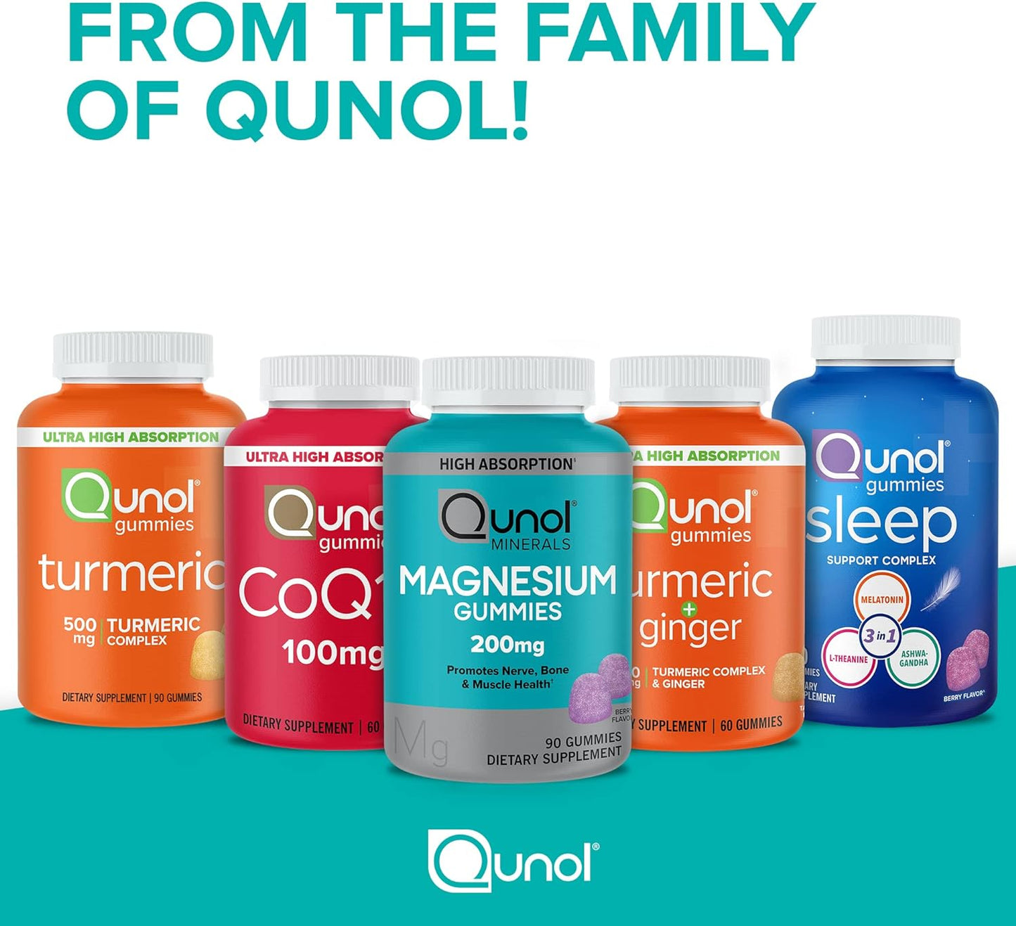 Qunol CoQ10 Gummies, CoQ10 100mg, Delicious Gummy Supplements, Helps Support Heart Health, Vegan, Gluten Free, Ultra High Absorption, 2 Month Supply (60 Count, Pack of 2)