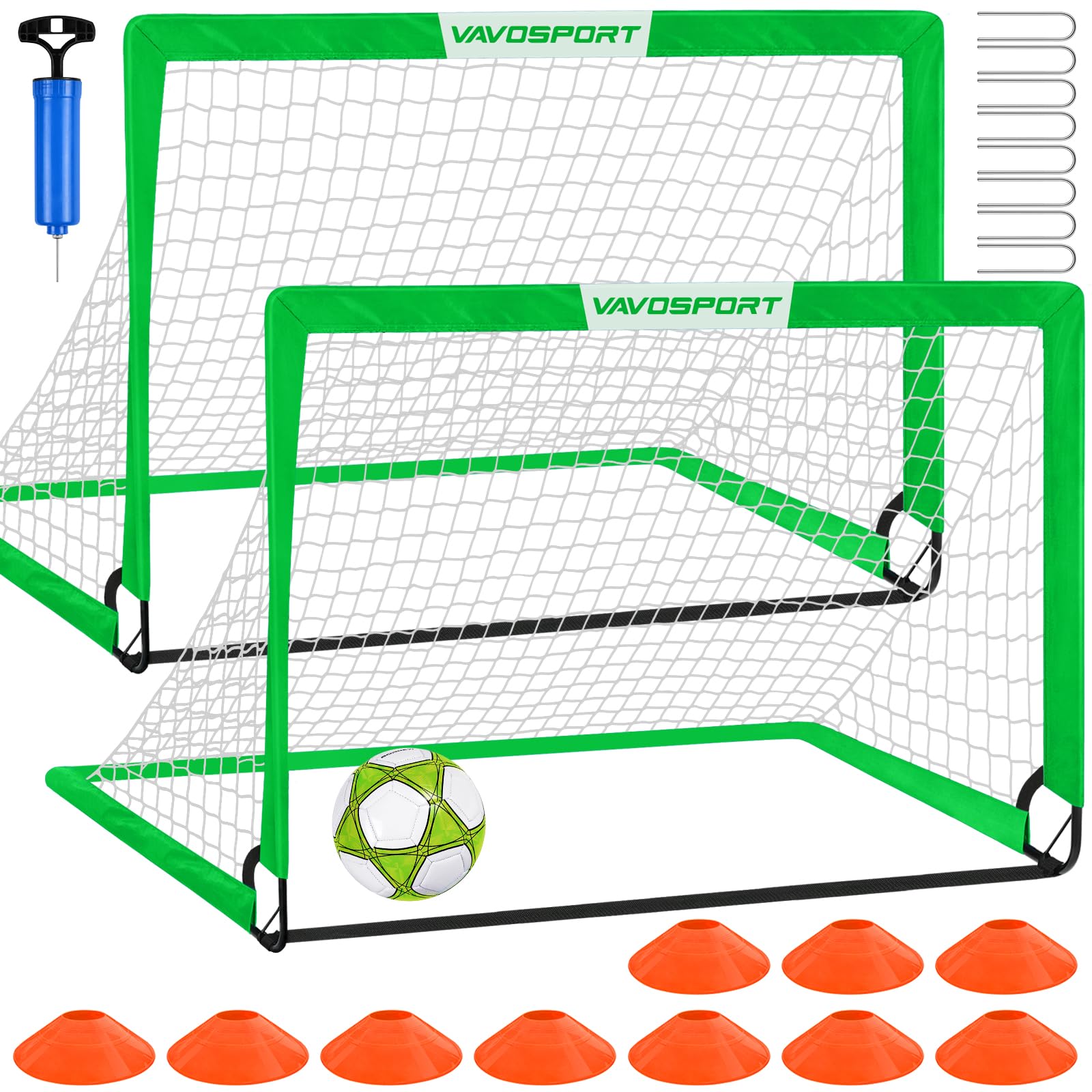 Kids Soccer Goals for Backyard Set - 2 of 4' x 3' Portable Soccer Goal Training Equipment, Pop Up Toddler Soccer Net with Soccer Ball, Soccer Set for Kids and Youth Games, Sports