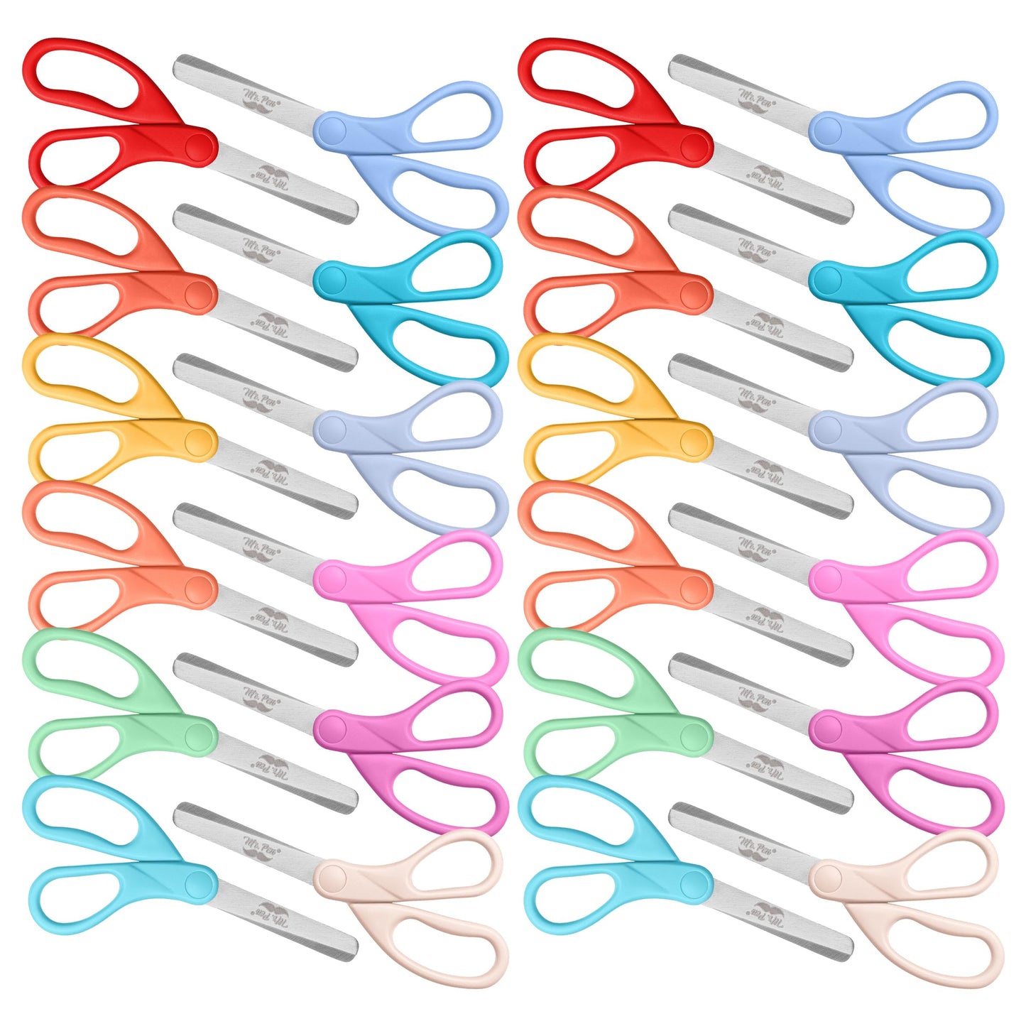 Mr. Pen Kids Scissors - 6 Pack, 5 Inch, Colored Toddler Safety Scissors for Kids, School & Preschool