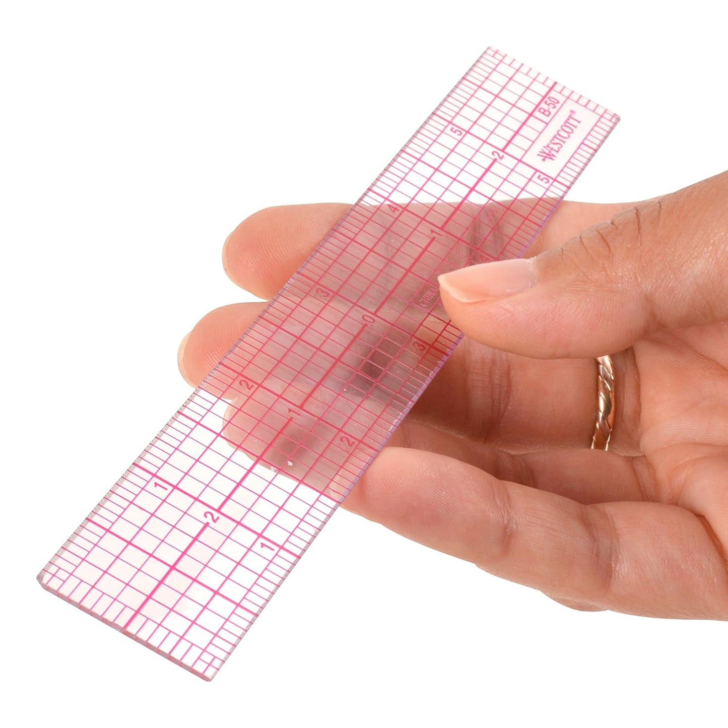 Westcott 8ths 6-Inch Beveled Transparent Ruler (B-50), Clear
