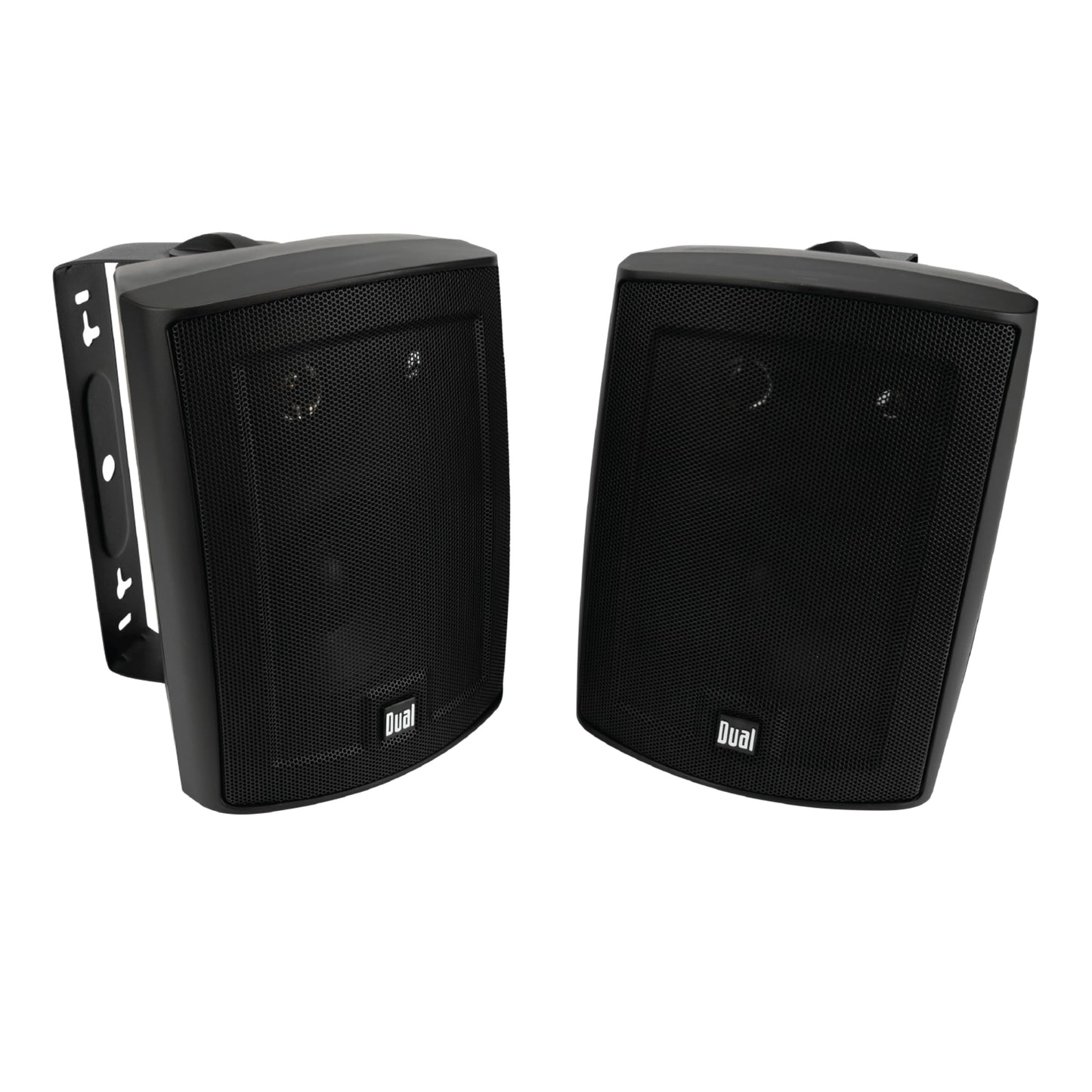 Dual Electronics LU43PB 4" 3-Way High Performance Outdoor Indoor Wired Speakers | Effortless Set Up | Home, Pool, Patio, Garage Use | Weather Resistant | Expansive Stereo Sound Coverage | Black