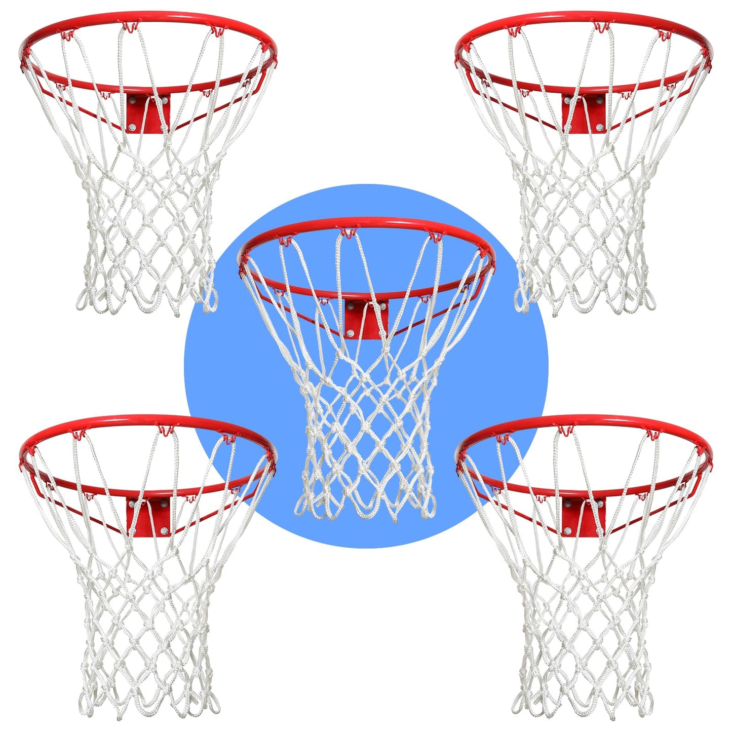 Basketball Net Outdoor,(7.16 oz) 12 Loops Professional Heavy Duty Basketball Net Replacement,All Weather Anti Whip,Suitable for Outdoor Standard Basketball Hoop