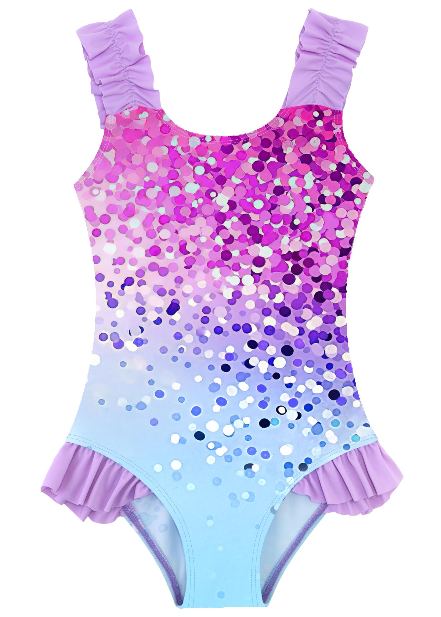 XiaoMoSha Girls One Piece Swimsuit Ruffled Straps Bathing Suits Summer Swim Suit Quick Dry Beach Swimwear for Kids 3-10 Years