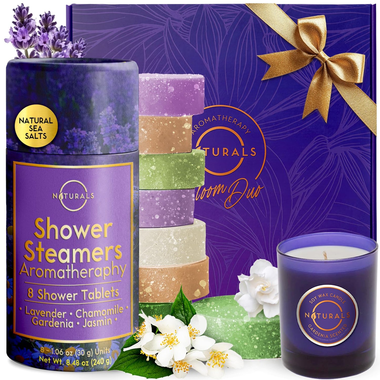 Shower Steamers Aromatherapy - Birthday Gifts for Women and Men - Shower Bombs Aromatherapy, Spa Day Essentials, Relaxation Spa Gifts - Self Care Galentines Gifts (Lavender 8 Count)