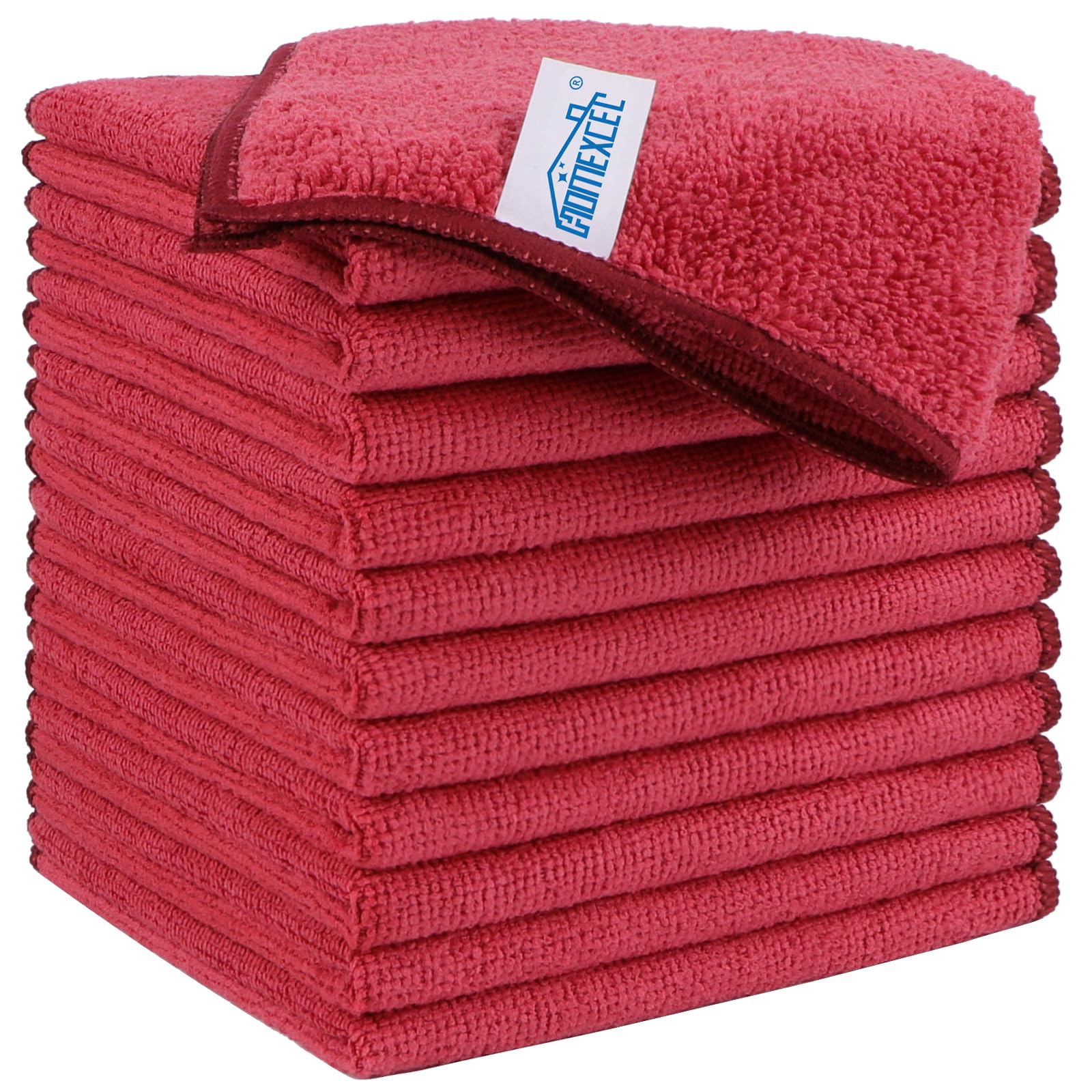 HOMEXCEL Microfiber Cleaning Cloth, Kitchen Towels 12 Pack, Lint Free, Scratch-Free, Highly Absorbent, Reusable Dish Towels for Kitchen and Household
