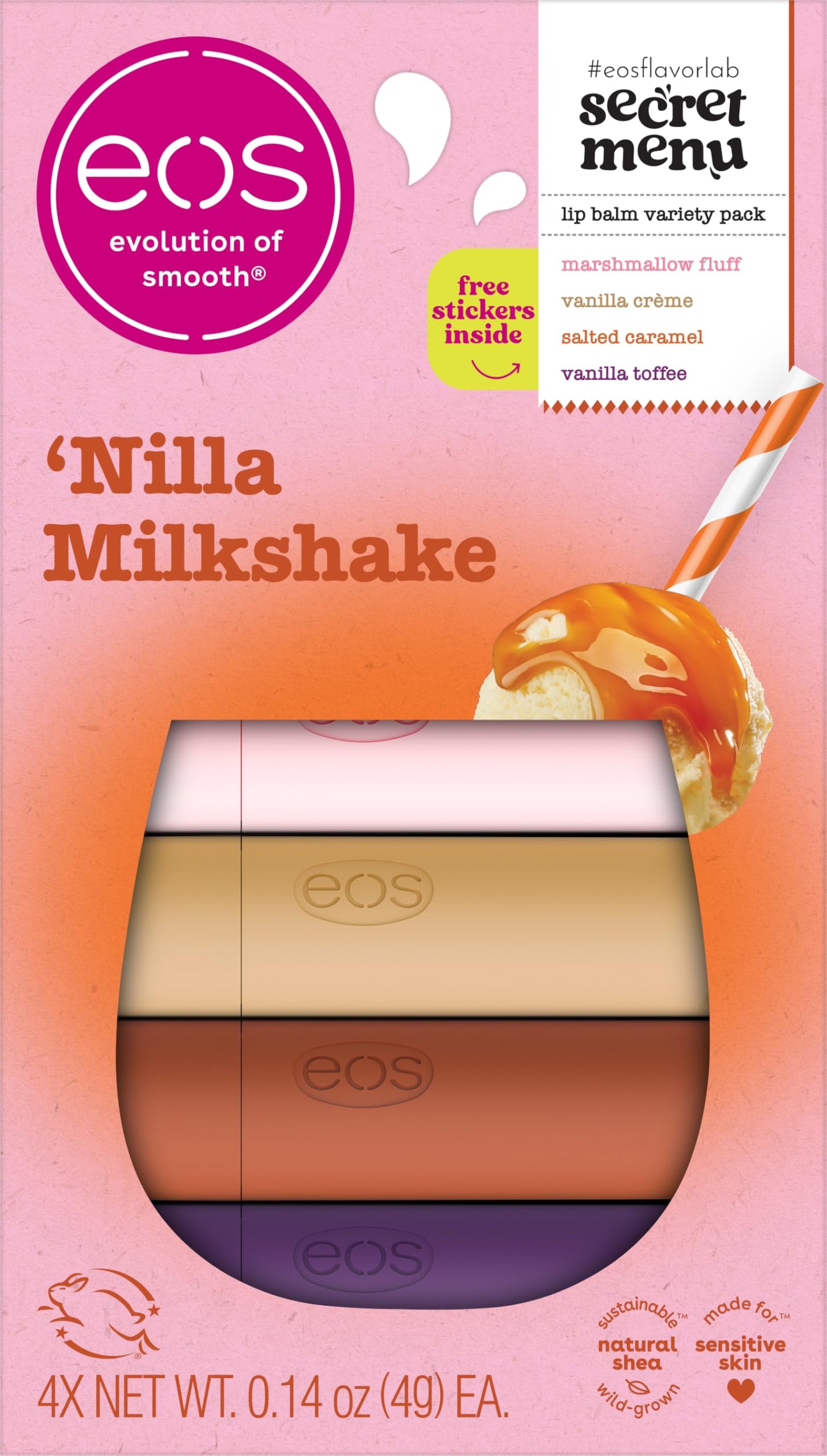 eos 24H Moisture Super Balm - Marshmallow Fluff, Lip mask, Moisturizing, Lip Treatment, Limited-Edition, 0.35 fl oz