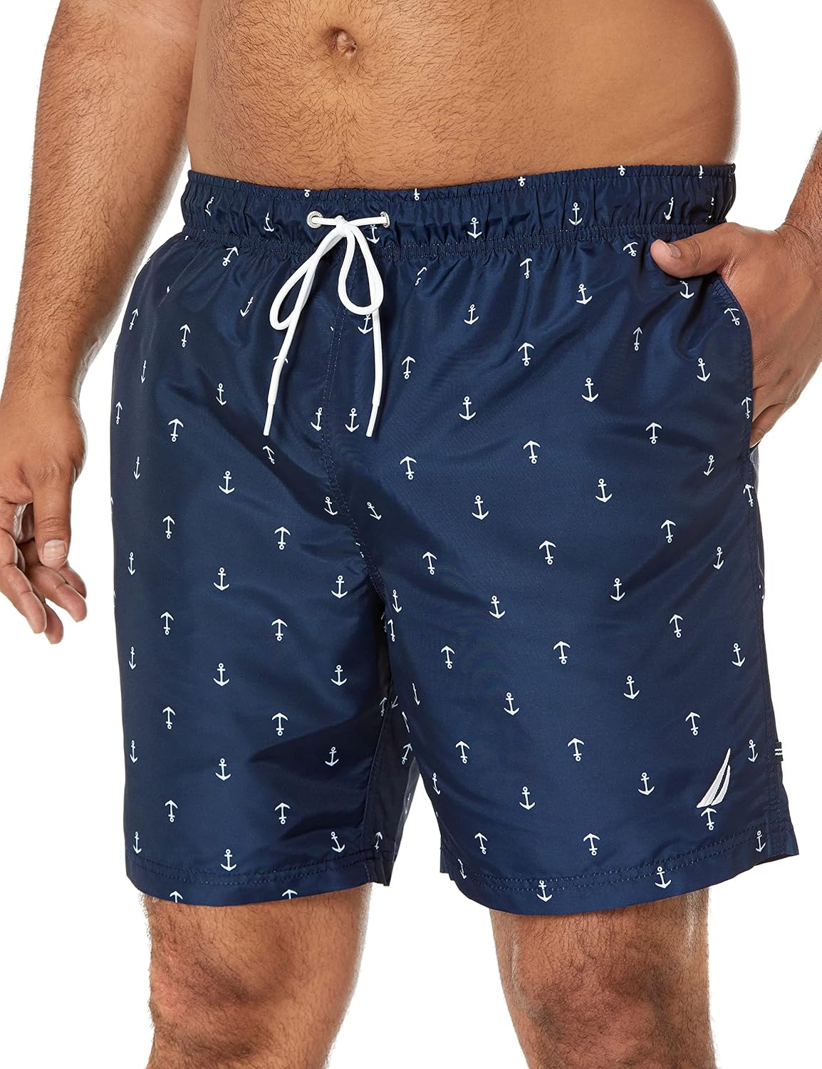 Nautica Men's Standard Quick Dry All Over Classic Anchor Print Swim Trunk