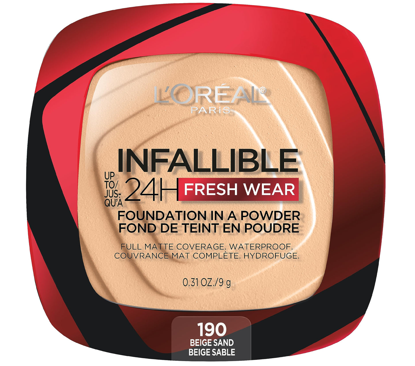 L'Oreal Paris Makeup Infallible Fresh Wear Foundation in a Powder, Up to 24H Wear, Waterproof, Ivory Buff, 0.31 oz.
