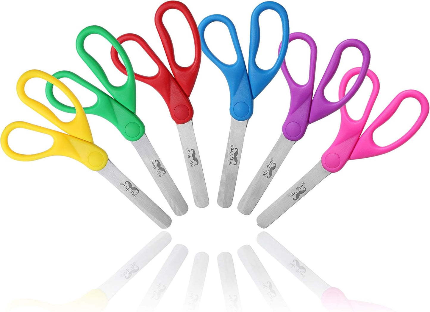 Mr. Pen Kids Scissors - 6 Pack, 5 Inch, Colored Toddler Safety Scissors for Kids, School & Preschool