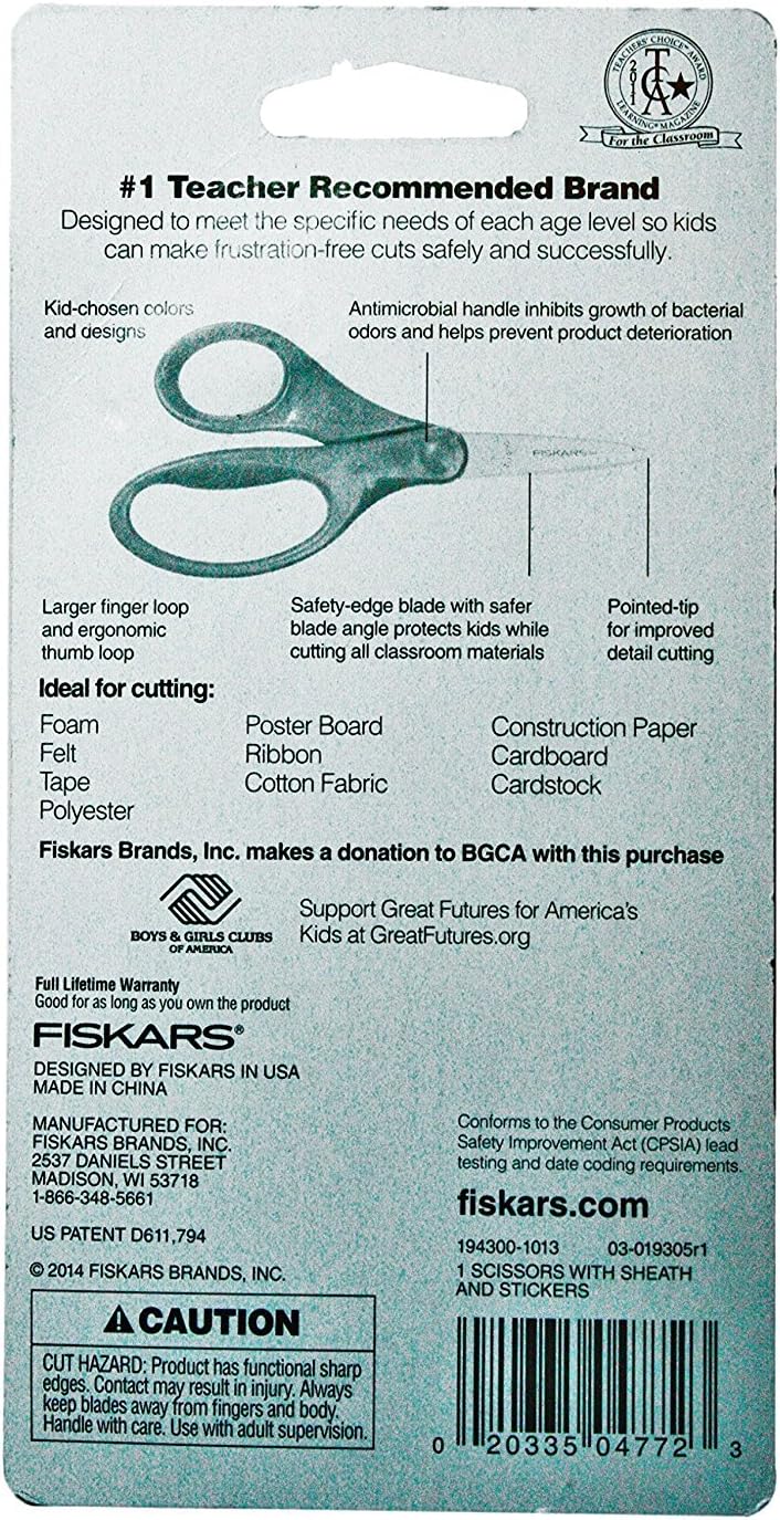 Fiskars Pink 5 Pointed Tip Kids Scissors