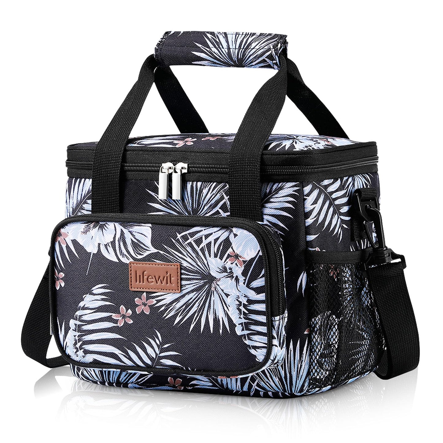 Lifewit Medium Lunch Bag Insulated Lunch Box Soft Cooler Cooling Tote for Adult Men Women, Black 12-Can (9L)