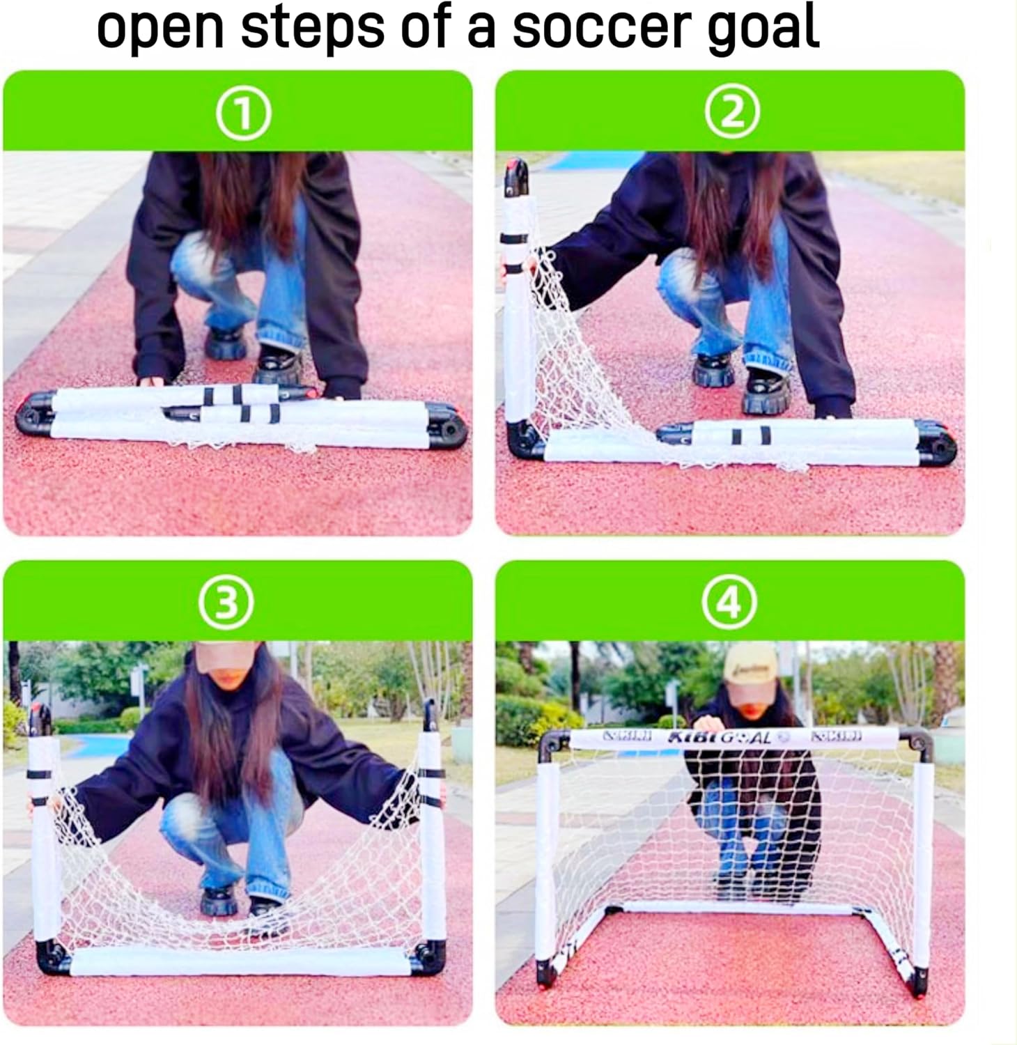 Kids Soccer Goal for Backyard Set, Small Foldable Goals for Toddler, Kids Mini Goals for The Garden/Indoor/Outdoor, 23" x 16"/ 35" x 23"/ 45" x 31" Goal Size, Children Soccer Toy Age 1-11