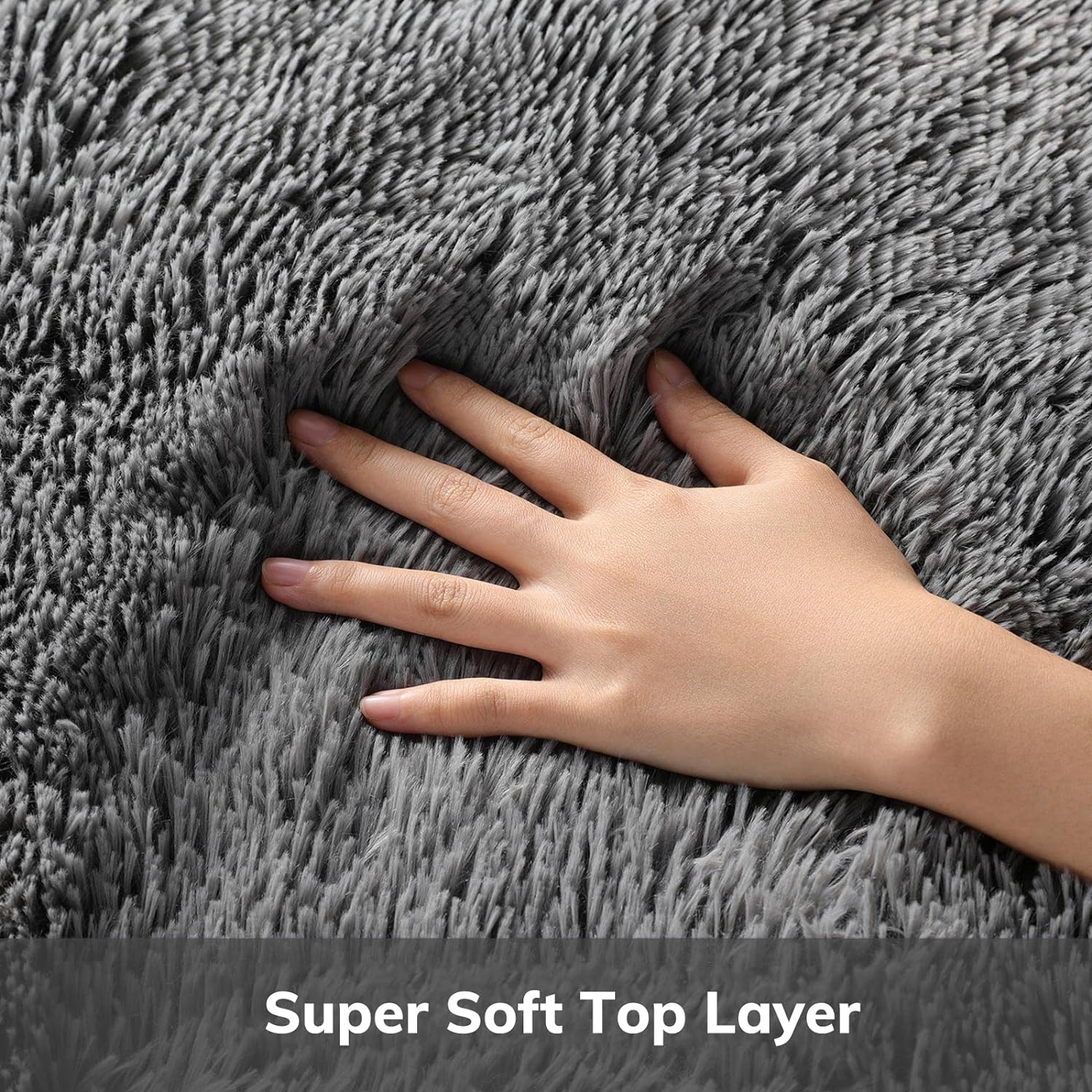 Ophanie Area Rugs for Bedroom Living Room, Grey Fluffy Fuzzy Shag Shaggy Soft Plush Carpet, 4x6 Indoor Floor Gray Rug for Kids Home Dorm Decor Aesthetic