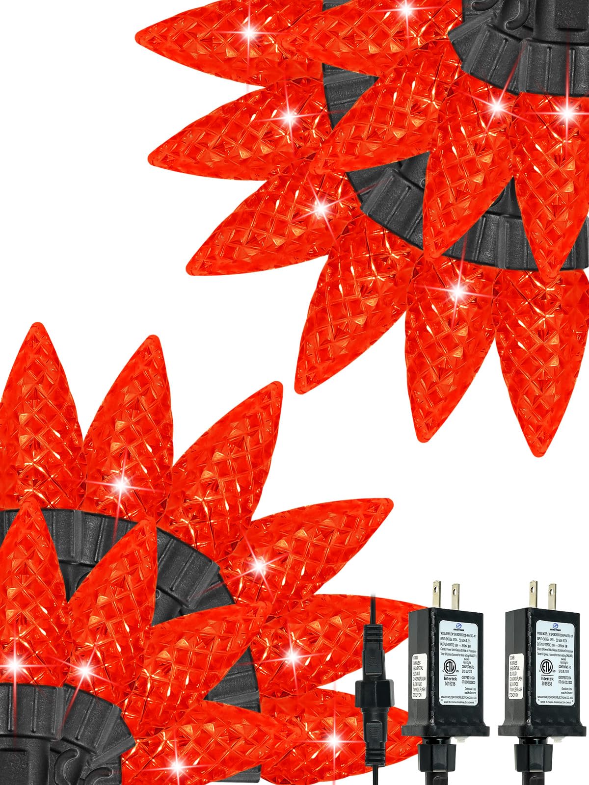 2 Pack C6 Christmas Lights Outdoor Indoor, Total 200 LED 66 FT Connectable Christmas String Lights with Timer & 13 Modes, Waterproof Twinkle Light for Xmas Tree Party Wedding Decorations (Multicolor)