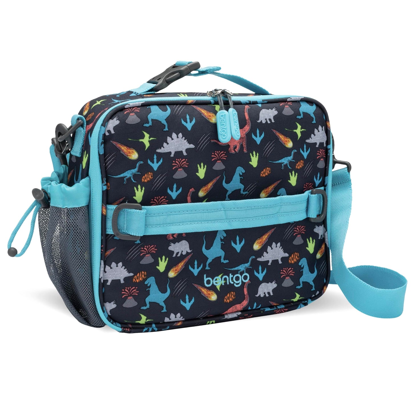 Bentgo Kids Lunch Bag - Double-Insulated, Reusable Lunch Bag for Kids 3+ with Adjustable Strap; Holds Lunch Box/Water Bottle/Snacks; Easy-Clean, Water-Resistant & Pockets (Sports)